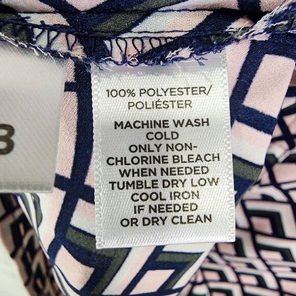 Womens Ann Taylor LOFT Geometric Print Blouse Top Button Up Polyester Size S - Picture 4 of 8